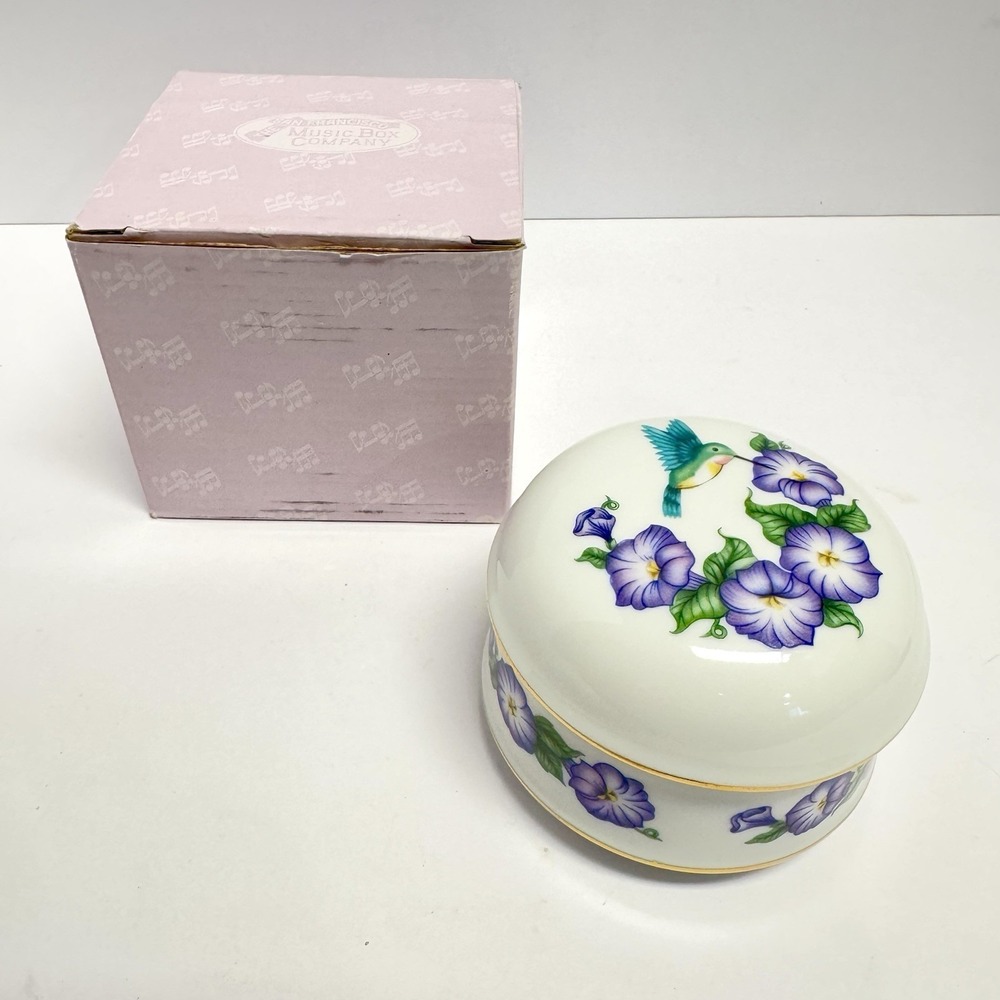 Vtg San Francisco Music Box Co Hummingbird Trinket Box Wind Beneath‎ My Wings